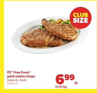 Real Canadian Superstore Pc® free from® pork centre chops offer