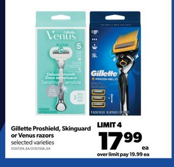 Real Canadian Superstore Gillette proshield, skinguard or venus razors offer