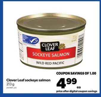 Real Canadian Superstore Clover leaf sockeye salmon, 213 g offer