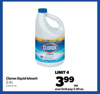 Real Canadian Superstore Clorox liquid bleach, 2.4 l offer
