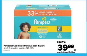 Real Canadian Superstore Pampers swaddlers ultra value pack diapers, 120-192's offer