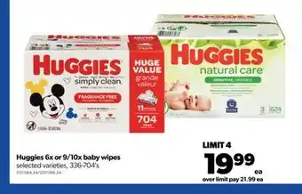 Real Canadian Superstore Huggies 6x or 9/10x baby wipes, 336-704's offer