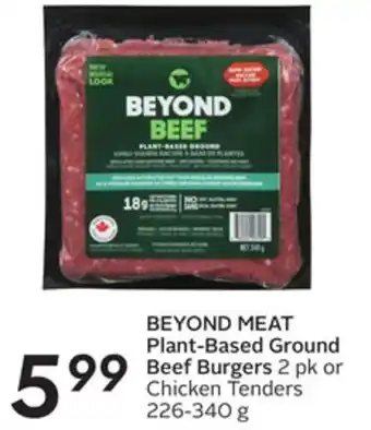 Sobeys Beyond meat plant-based ground beef burgers offer