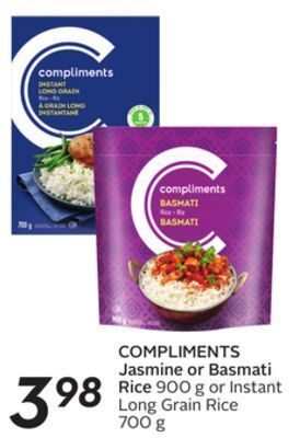 Sobeys Compliments jasmine or basmati rice offer