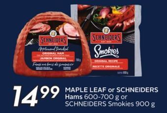 Sobeys Maple leaf or schneiders hams offer