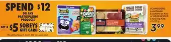 Sobeys Schneiders lunchmate stackers or kits or greenfield snacking kits offer