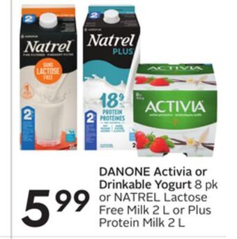 Sobeys Danone activia or drinkable yogurt offer