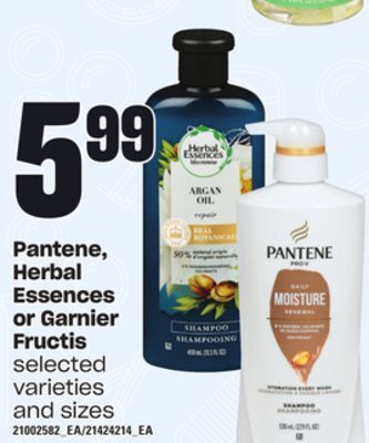 Loblaws Pantene, herbal essences or garnier fructis offer