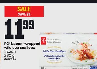 Loblaws Pc® bacon-wrapped wild sea scallops, 260 g offer