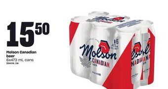 Loblaws Molson canadian beer, 6x473 ml cans offer