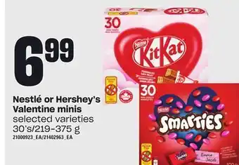 Loblaws Nestlé or hershey's valentine minis, 30's/219-375 g offer