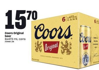 Loblaws Coors original, 6x473 ml cans offer