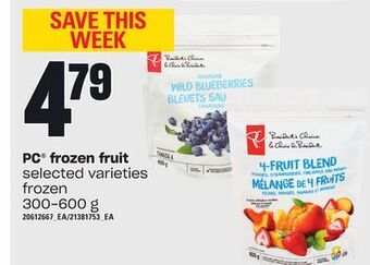 Loblaws Pc® frozen fruit, 300-600 g offer