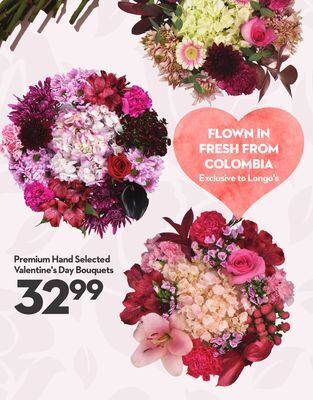 Longo's Premium hand selected valentine's day bouquets offer