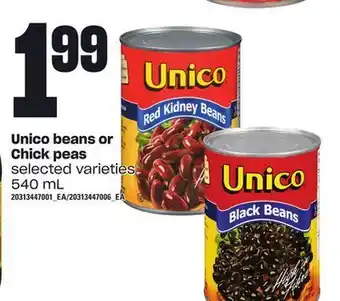 Loblaws Unico beans or chick peas, 540 ml offer