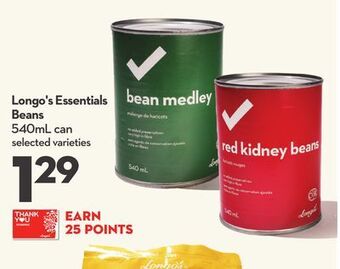 Longo's Longo's essentials beans offer