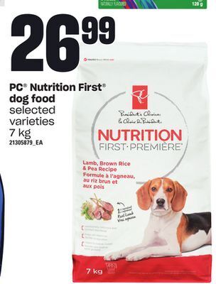 Loblaws Pc® nutrition first® dog food, 7 kg offer