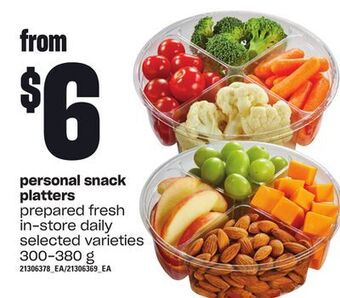 Loblaws Personal snack platters, 300-380 g offer