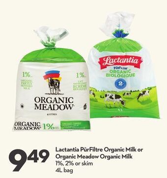 Longo's Lactantia pūrfiltre organic milk or organic meadow organic milk offer
