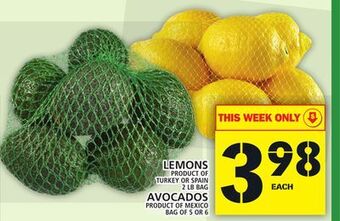 Food Basics Lemons or avocados offer