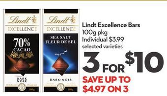 Longo's Lindt excellence bars offer