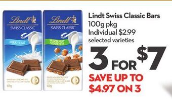 Longo's Lindt swiss classic bars offer