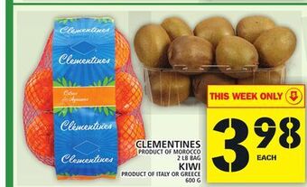 Food Basics Clementines or kiwi offer