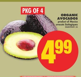 No Frills Organic avocados, pkg of 4 offer