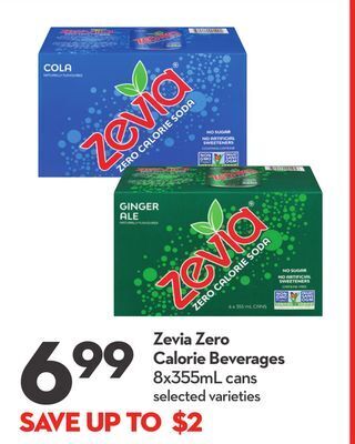 Longo's Zevia zero calorie beverages offer