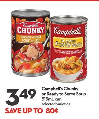 Longo's Campbell's chunky or ready to serve soup offer
