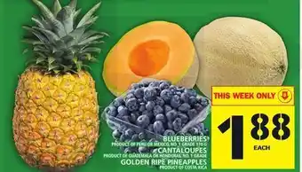Food Basics Blueberries or cantaloupes or golden ripe pineapples offer