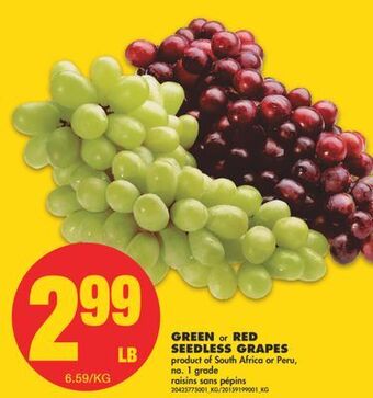 No Frills Green or red seedless grapes offer