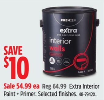 Canadian Tire Premier extra interior paint + primer offer
