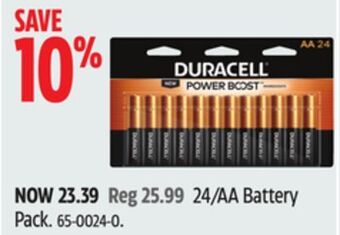 Canadian Tire Duracell 24/aa battery pack offer