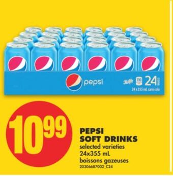 No Frills Pepsi soft drinks, 24x355 ml offer