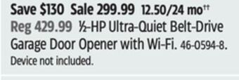 Canadian Tire Chamberlain 1⁄2-hp ultra-quiet belt-drive garage door opener with wi-fi offer