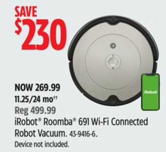 Canadian Tire Irobot roomba 691 wi-fi connected robot vacuum offer