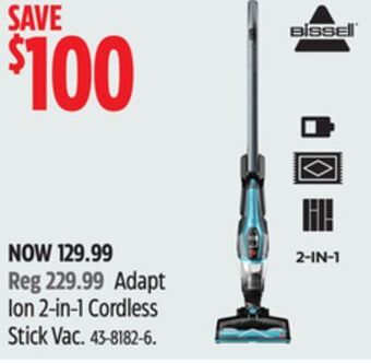 Canadian Tire Bissell adapt ion 2-in-1 cordless stick vac offer