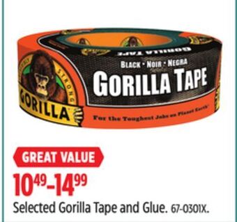 Canadian Tire Gorilla selected gorilla tape and glue offer
