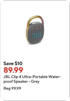 Staples Jbl clip 4 ultra-portable waterproof speaker - grey offer