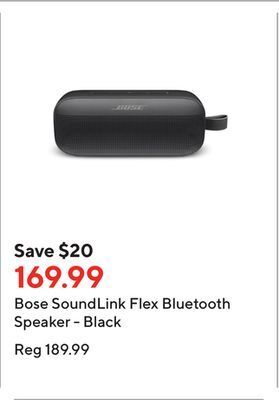 Staples Bose soundlink flex bluetooth speaker - black offer