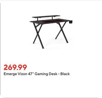 Staples Emerge vizon 47" gaming desk - black offer