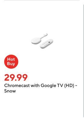 Staples Chromecast with google tv (hd) - snow offer