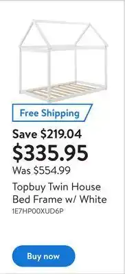 Walmart Topbuy twin house bed frame w/ white offer