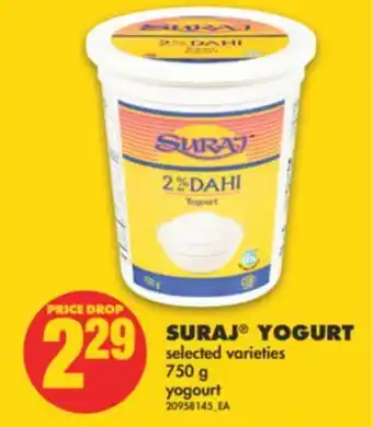 No Frills Suraj® yogurt, 750 g offer
