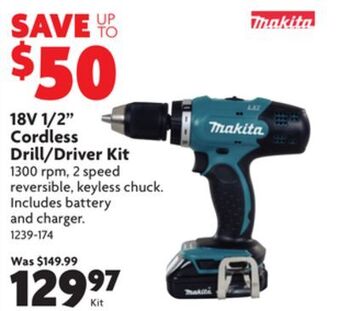 Home Hardware 18v 1/2" cordless drill/driver kit offer