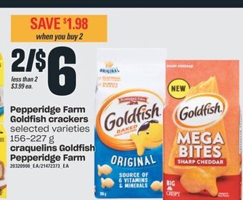 Valu-mart Craquelins goldfish pepperidge farm, 156-227 g offer