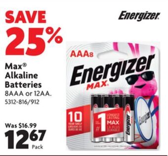 Home Hardware Max® alkaline batteries offer