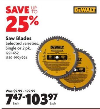 Home Hardware Saw blades offer