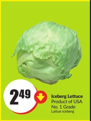 Chalo FreshCo Iceberg lettuce product of usa no. 1 grade offer